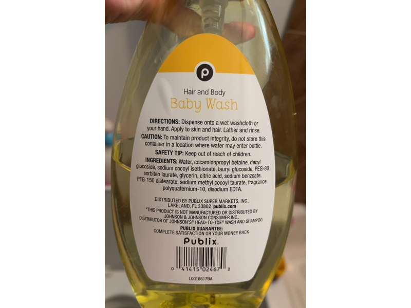 Publix Hair & Body Baby Wash, 16.9 fl oz/500 mL