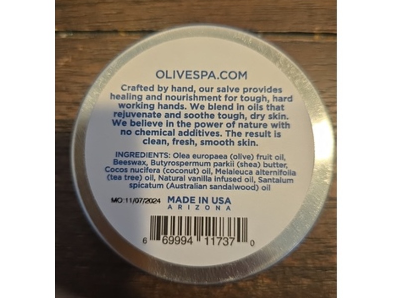 Olivespa Workman's Healing Hand Salve, Olive Oil, 1.25 oz