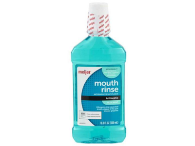 Meijer Antiseptic Mouth Rinse, Blue Mint, 16.9 fl oz/500 mL