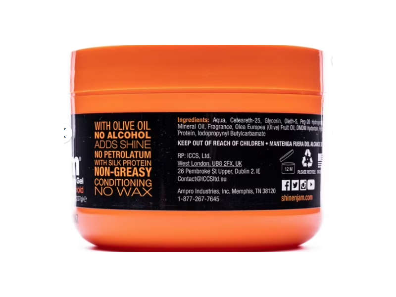 Ampro Shine'N Jam Supreme Hold Conditioning Gel, Fortified Silk Protein, 8 oz/227 g