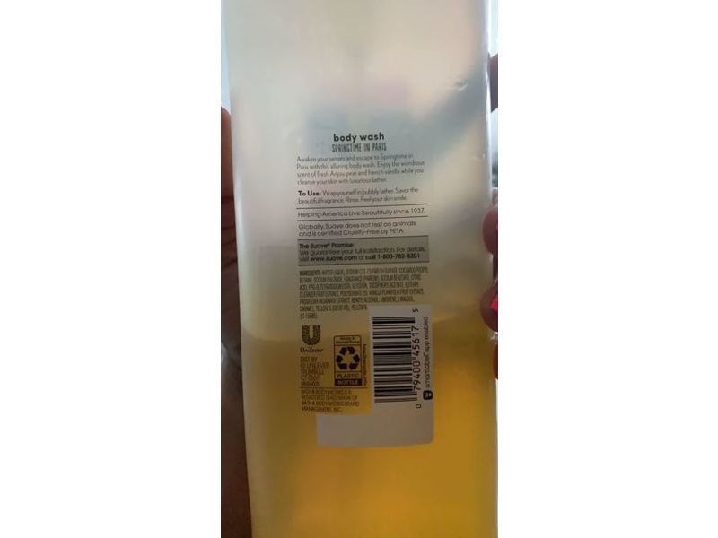 Suave Essentials Springtime In Paris Body Wash, Anjou Pears & French Vanilla, 28 fl oz/828 mL