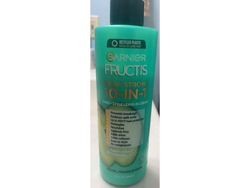 Garnier Fructis Grow Strong 10-In-1 Leave In Cream, 12 fl oz/355 mL