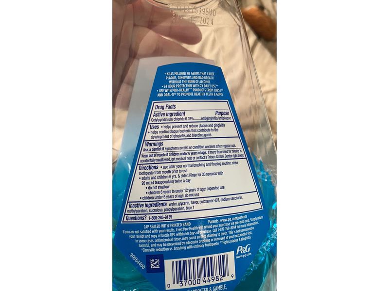 Crest Pro-Health Multi-Protection Oral Rinse, Clean Mint, 33.8 fl oz/1 L