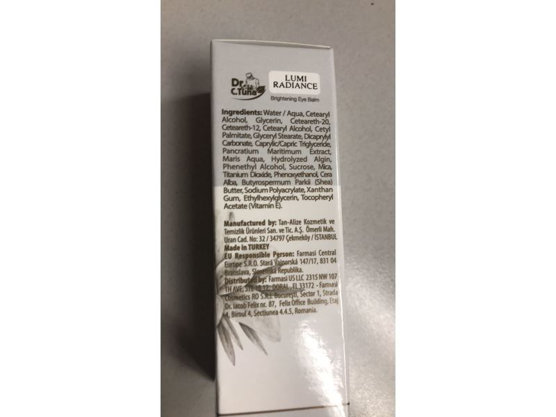 Dr. C. Tuna Lumi Radiance Brightening Eye Balm, Algae & Sand Lily Extract, 0.5 fl oz/15 mL