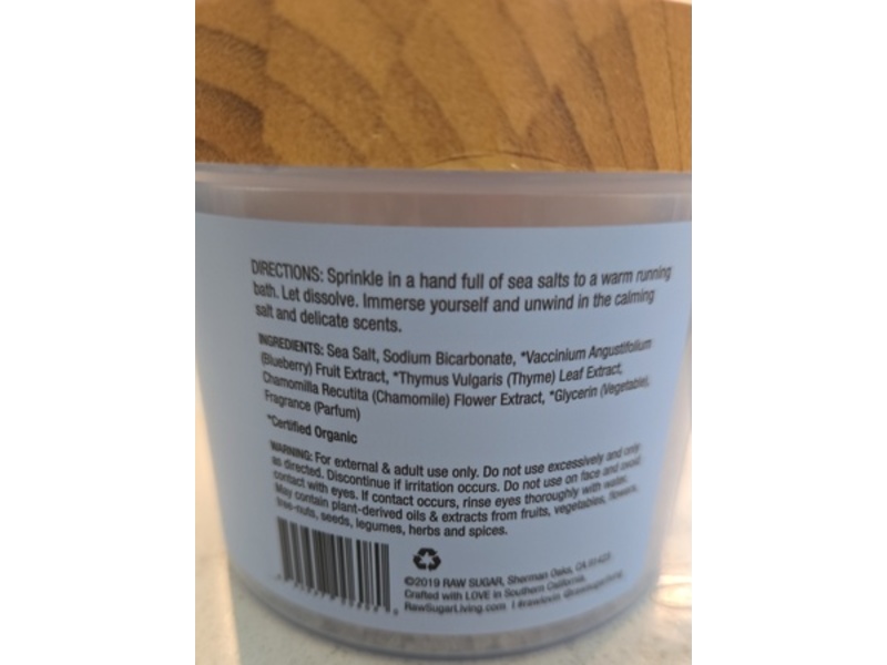 Rawsuger Salt Soak, Blueberry + Thyme, 14 oz/387 g