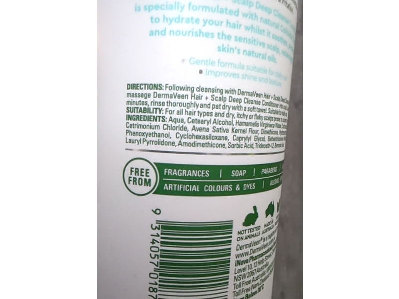 DermaVeen Hair + Scalp Deep Cleanse Conditioner, 500 mL