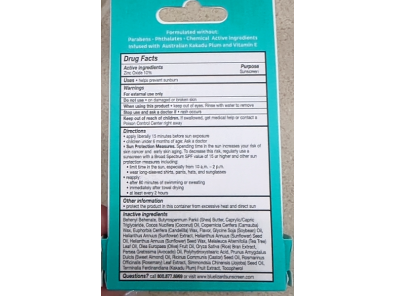 Blue Lizard Lip Balm Mineral Sunscreen, SPF 15, 0.13 oz/3.80 g