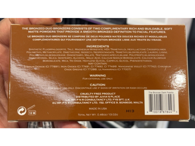 Juvia's Place Bronzed Duo, Dark, 0.46 oz/13.02 g