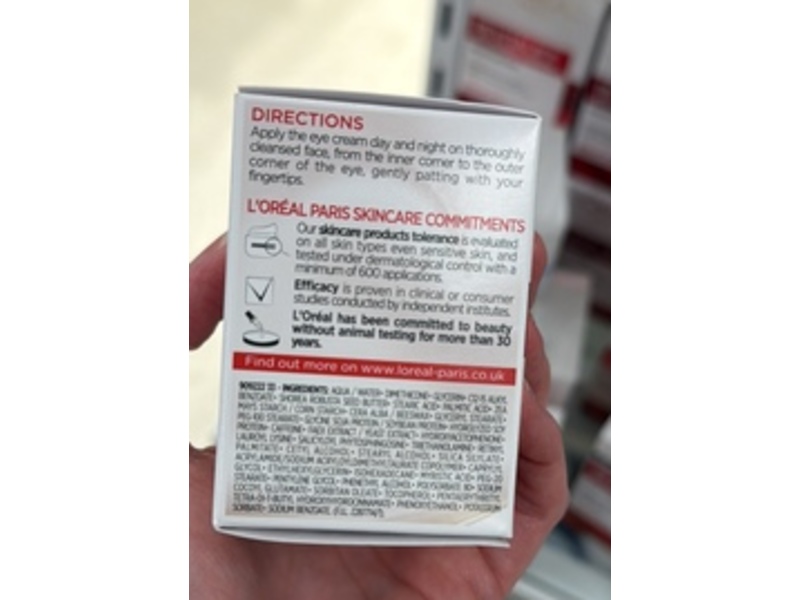 L’Oreal Paris Plenitude Revitalift Hydrating Eye Cream, Pro-Retinol + Fiberlastyl, 0.5 fl oz/15 mL