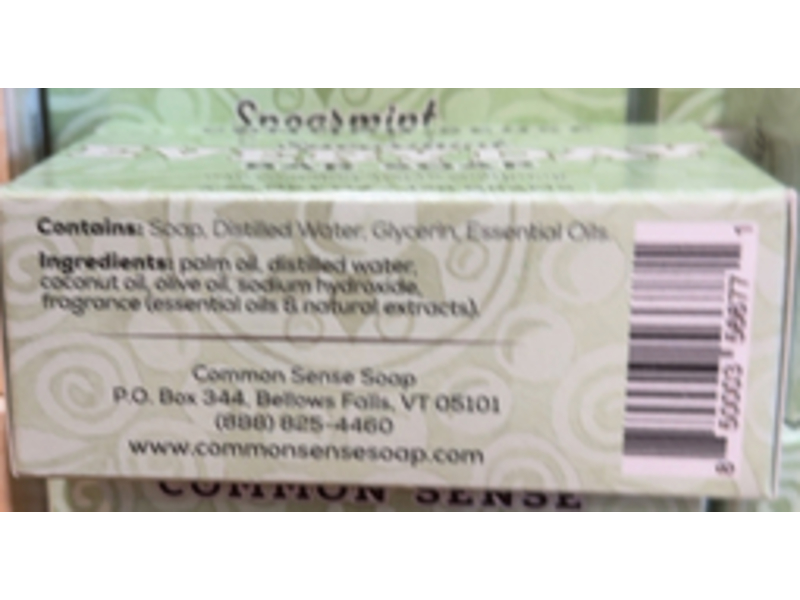 Common Sense Everyday Bar Soap, Spearmint, 4.25 oz/120 g