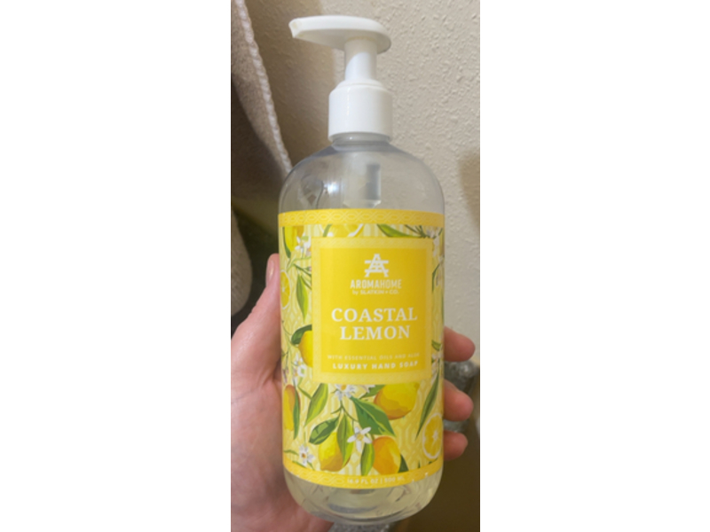 Aroma Home By Slatkin & Co. Luxury Hand Soap, Coastal Lemon, 16.9 fl oz/500 mL