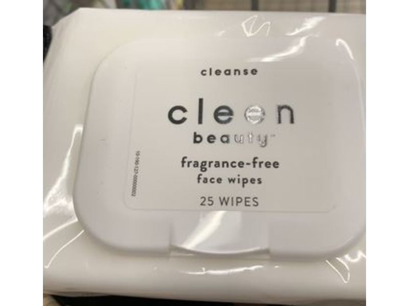 Cleen Beauty Fragrance-Free Face Wipes, 25 Count