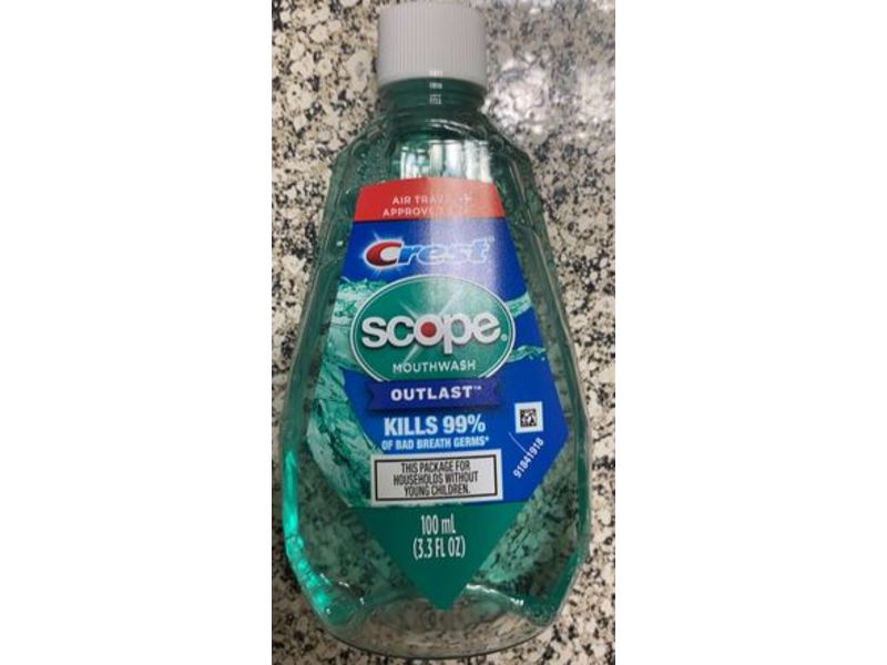 Crest Scope Mouthwash, Outlast, 3.3 fl oz/100 mL
