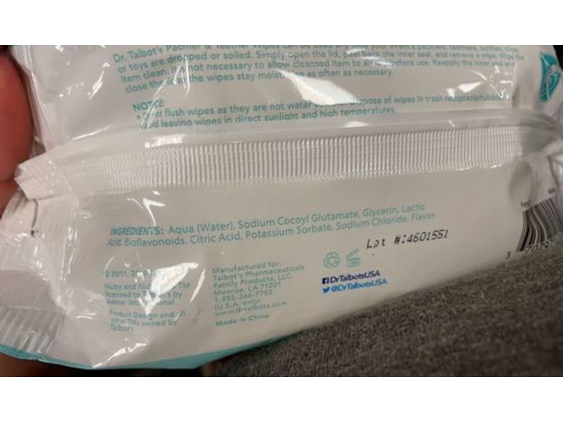 Dr.Talbot's Pacifier & Teether Wipes, 48 Count