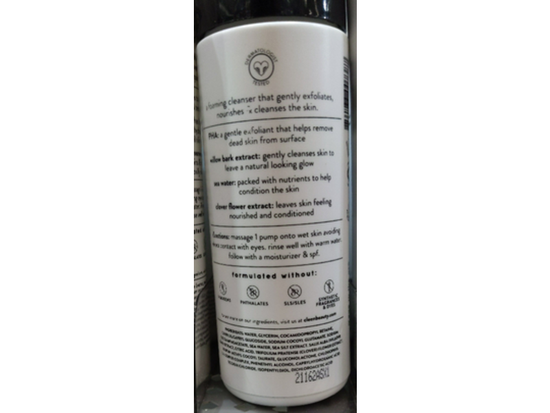 Cleen Beauty PHA Foaming Face Cleanser, 4.5 fl oz