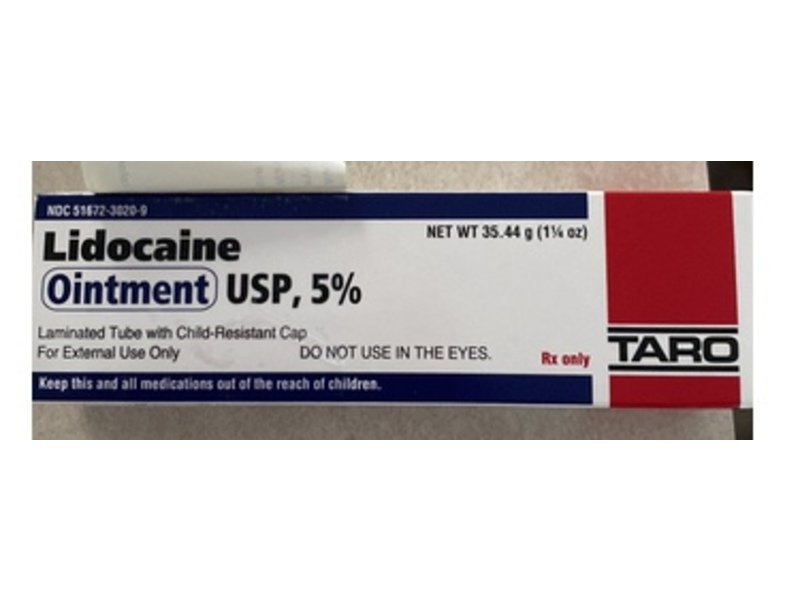 Lidocaine Ointment 5%, 1.25 oz/35.44 g, Taro (Rx)