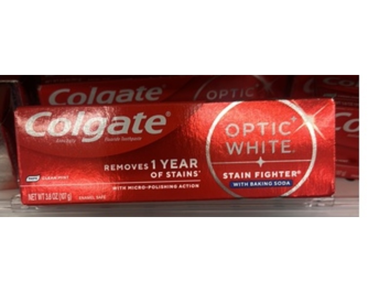 Colgate Optic White Fluoride Toothpaste, Clean Mint, 3.8 oz/107 g