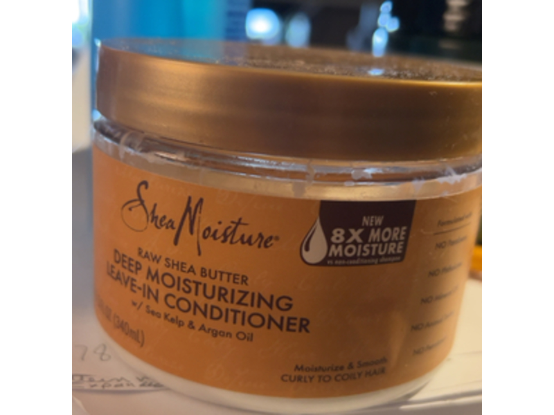 Shea Moisture Deep Moisturizing Leave-In Conditioner, Raw Shea Butter, Sea Kelp & Argan Oil , 11.5 fl oz/340 mL