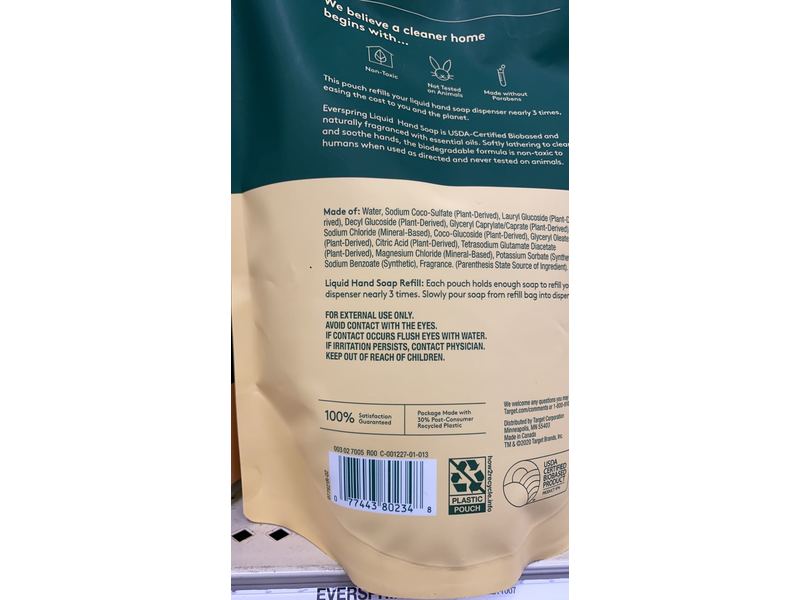 Ever Spring Liquid Hand Soap Refill, Mandarin & Ginger, 34 fl oz