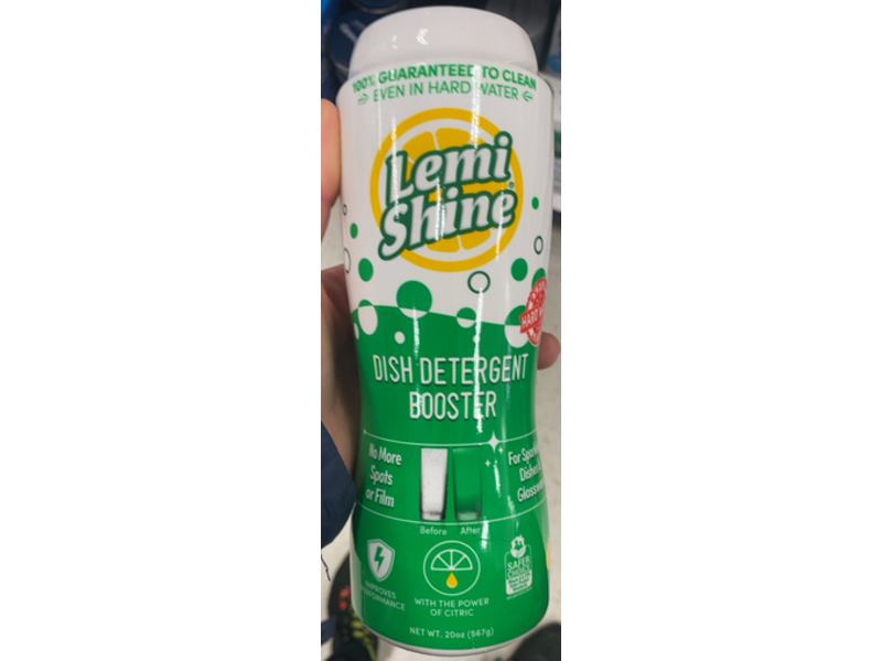 Lemi Shine Dish Detergent Booster, Fresh Lemon, 20 oz/567 g