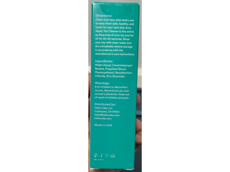 Cake Toy Cleaner Foaming Cleanser, 1.7 fl oz/50 mL