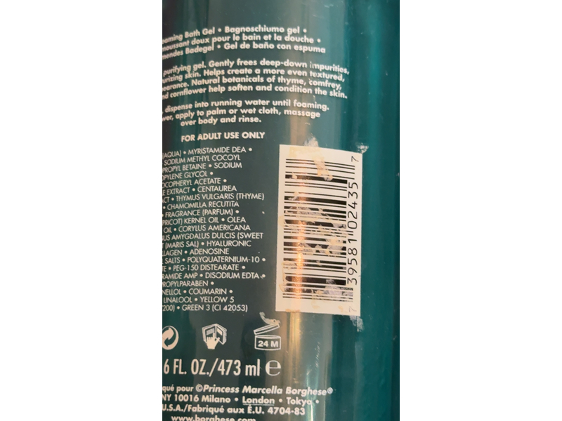 Borghese Bagno Di Vita Gentle Foaming Gel, 16 fl oz/473 mL