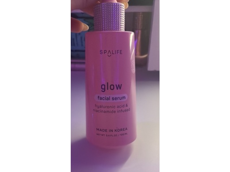Spa Life Glow Facial Serum, Hyaluronic Acid & Niacinamide Infused, 3.4 fl oz/100 mL