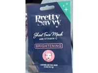 Pretty Savvy Brightening Sheet Face Mask, Vitamin C, 0.5 oz/14.1 g - thumbnail 2