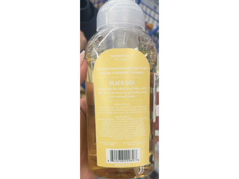 Scentfull Escapes Fragrant Foaming Hand Soap, Beach Side, 9 fl oz/266 mL