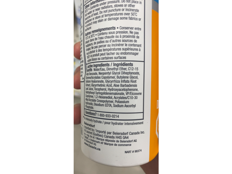 Eucerin Complete Hydration Sunscreen Spray, SPF 50, 170 g