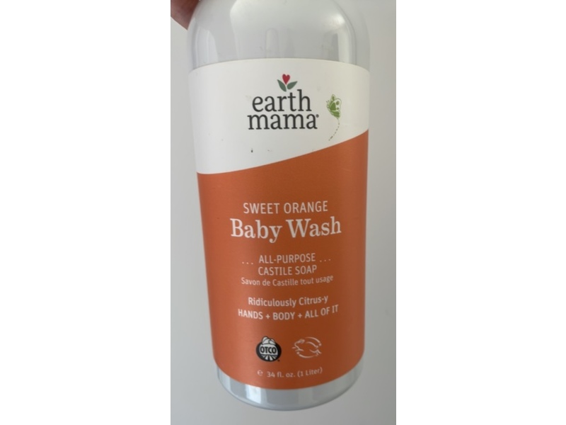 Earth Mama Baby Wash, Sweet Orange, 34 fl oz/1 L