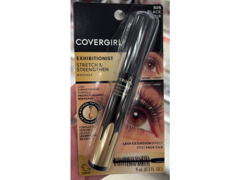 Covergirl Exhibitionist Stretch & Strengthen Mascara, 805 Black, 0.3 fl oz/9 mL