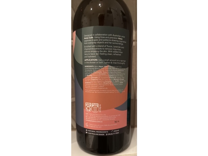 Sukin Body Wash, 33.8 fl oz/1 L