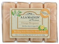 A La Maison Bar Soap, Orange Bergamot, 3.5 fl oz/100 g, Pack Of 4 - thumbnail 1