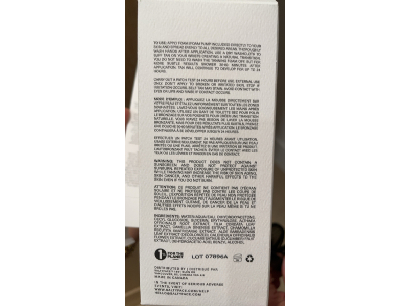 Salty Face Tanning Foam, Light To Medium, 6.8 fl oz/200 mL