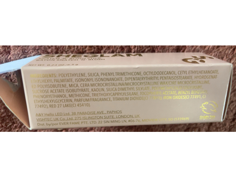 Sheglam Snatch N Cream Blush Stick, Midnight Hour, 0.23 oz/6.5 g