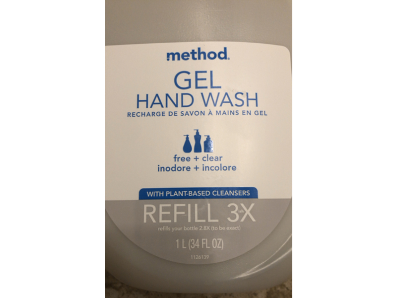 Method Gel Hand Wash, Fresh + Clear, Refill, 34 fl oz/1 L