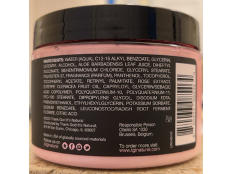 Tgin Hydrating Curl Cream, Rose Water+ Acai Berry, 12 oz/340 g