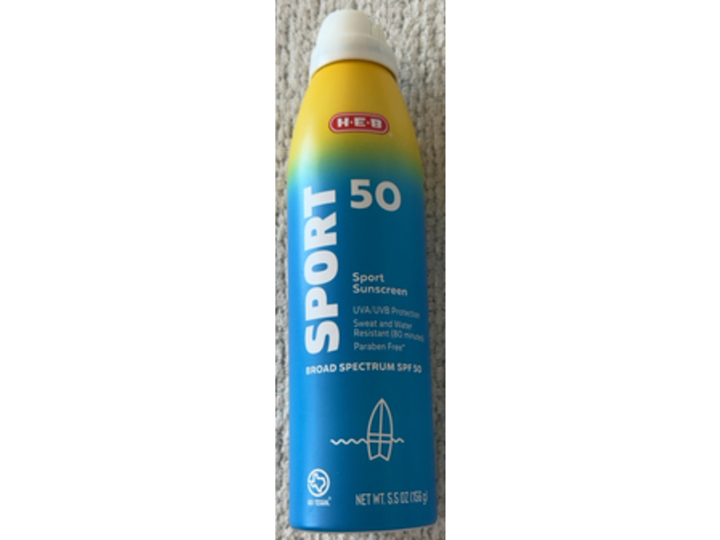 H.E.B Sport Sunscreen, SPF 50, 5.5 oz/156 g