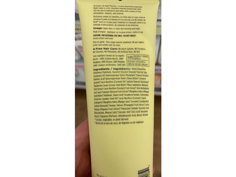 Briogeo Body Cream, Be Gentle. Be Kind, Banana + Coconut, 8 fl oz/236 mL