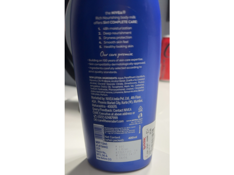 Nivea 5 In 1 Complete Care Nourishing Lotion Body Milk, 13.52 fl oz/400mL