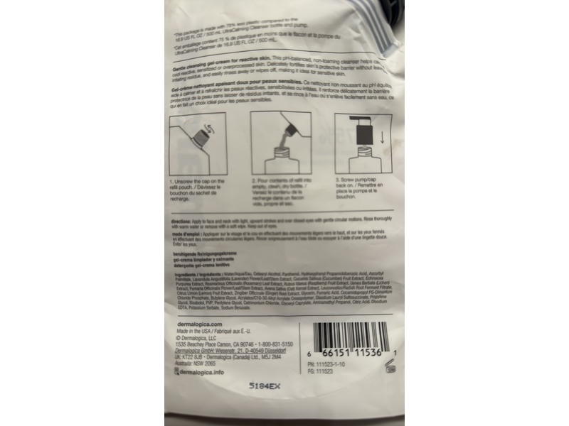 Dermalogica Ultracalming Cleanser Refill, 16.9 fl oz/500 mL