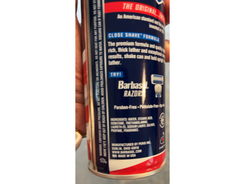 Barbasol Thick & Rich Shaving Cream, Original, 10.5 fl oz/298 g, Pack Of 3