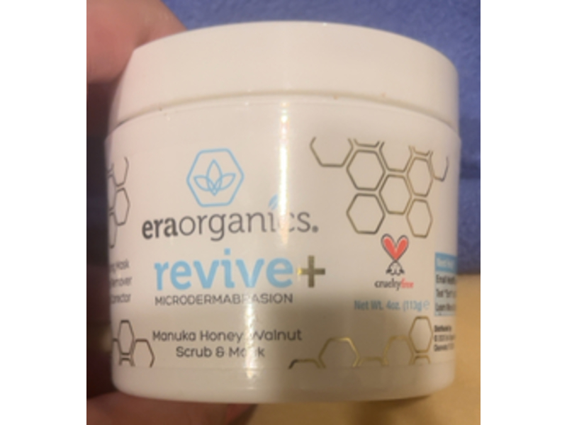 Era Organics Revive+ Microdermabrasion Scrub & Mask, Manuka Honey Walnut, 4 oz/113 g
