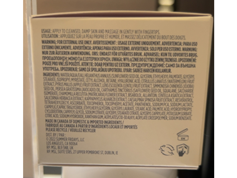 Summer Fridays Rich Cushion Cream Ultra Plumping Moisturizer, 1.69 fl oz/50 mL