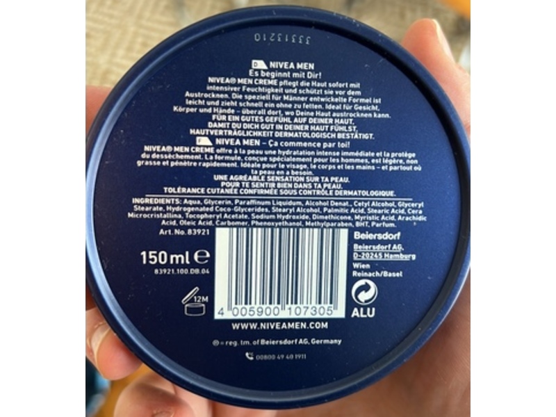 Nivea Men Cream, 150 mL