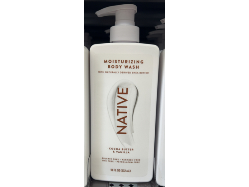 Native Moisturizing Body Wash, Cocoa Butter & Vanilla, 18 fl oz/532 mL