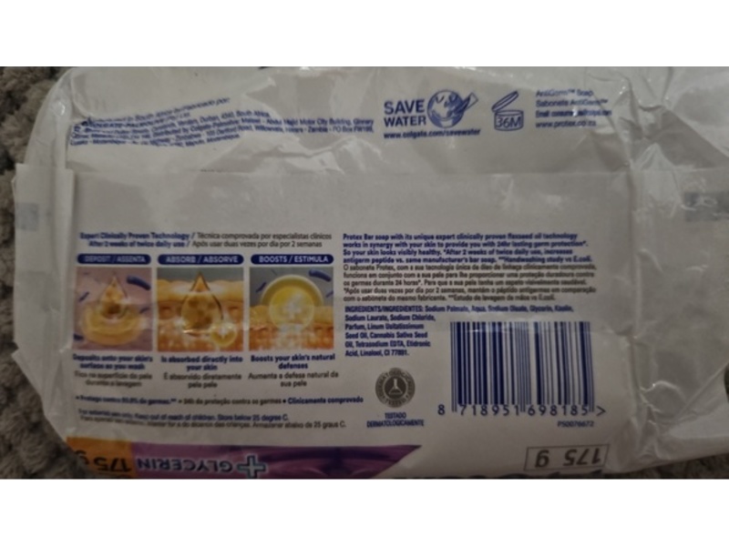 Protex Moisture Lock Sensitive Bar Soap, +Glycerin, 175 g