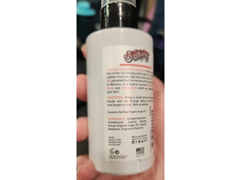 Suavecita Argan Silkening Serum, Original Scent, 2 fl oz/59 mL