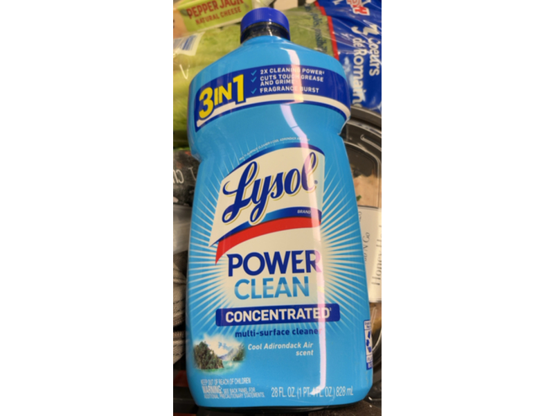 Lysol Power Clean Multi-Surface Cleaner, Cool Adirondack Air Scent, 28 fl oz/828 mL
